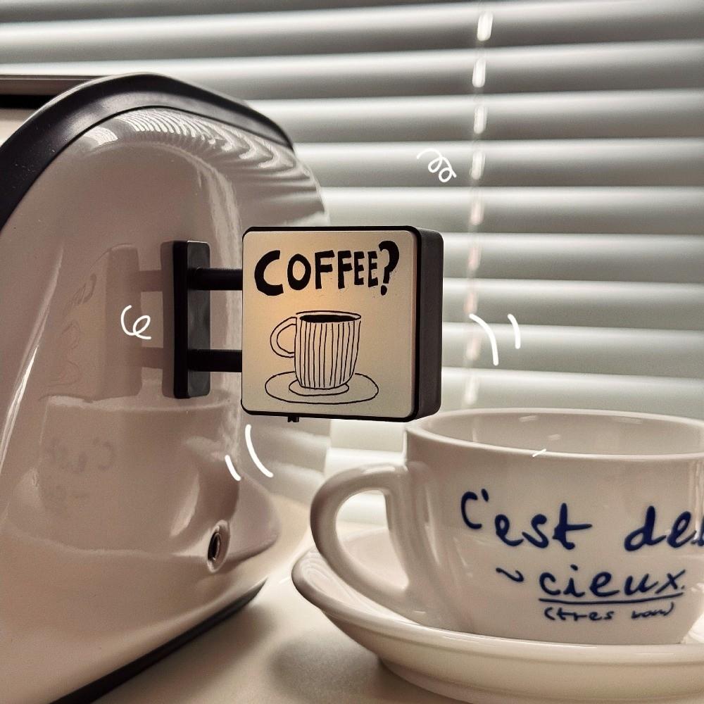 Coffee Corner Light Sign Fridge Magnet LED Atmosphere Light Refrigerator Decoration Glowing Magnetic