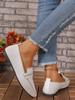 Plus Size Flyknit Pointed Toe Women's Spring 2026 Comfortable Casual Loafers Slip-on Flats
