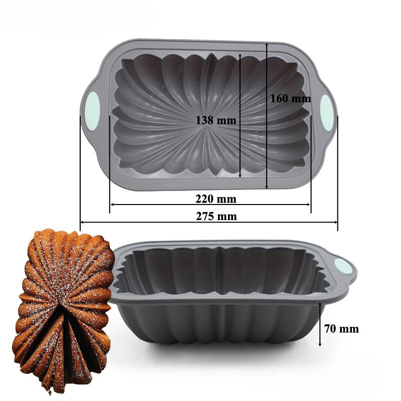 Kitchen Bakeware Food Grade Silicone Bundt Cake Molds Fluted Design Pound Cake Baking Tools Toast Tray Bread Moulds Loaf Pan