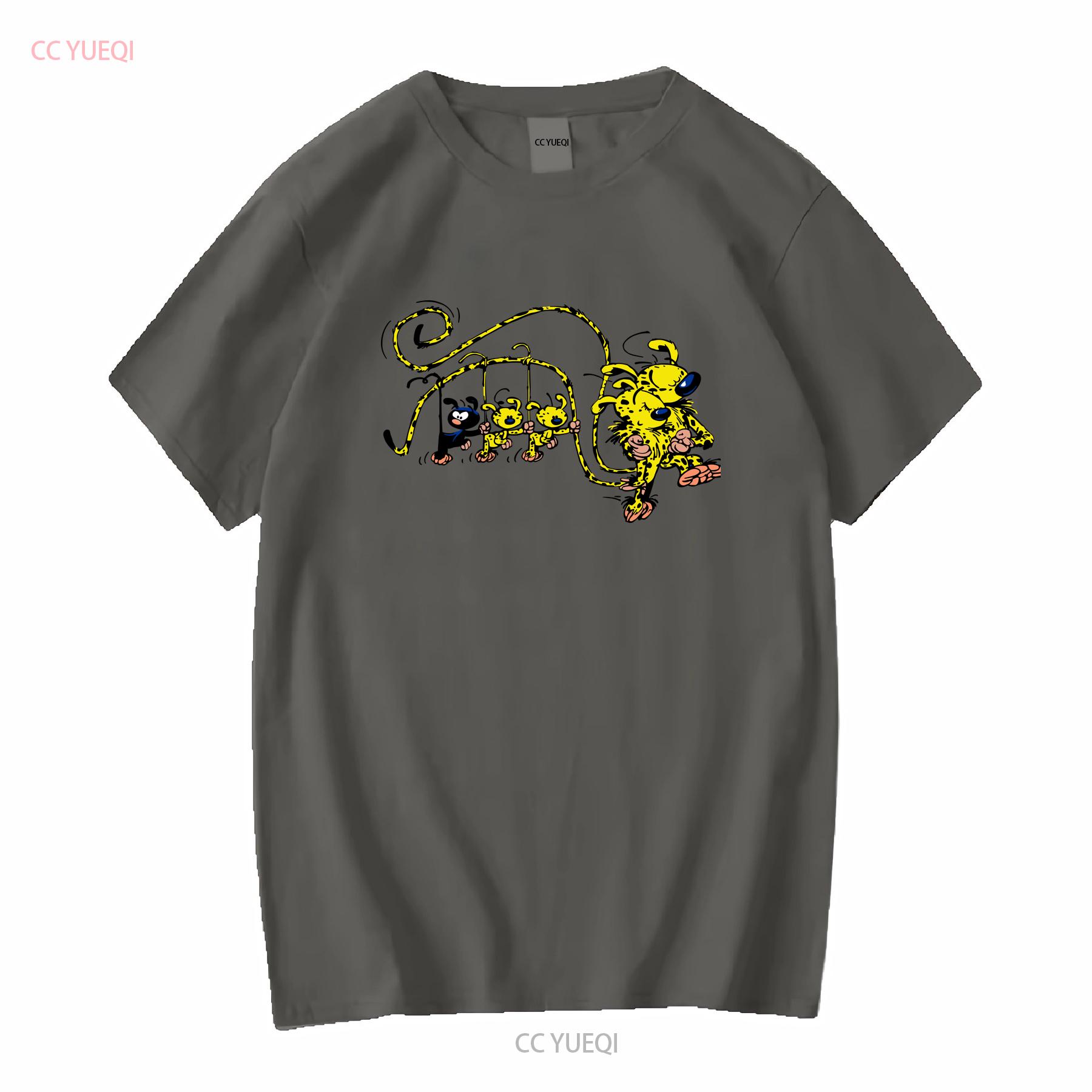 

Marsupilami babies hanging on tail Classic T Shirt long or short sleeves vintage Washed Stretched Casual Slightly Versatile 4XL