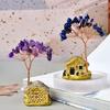 Copper Wire Fortune Tree Figurine Multicolor Lucky Tree Ornament Natural Crystal Tree  Home Decor