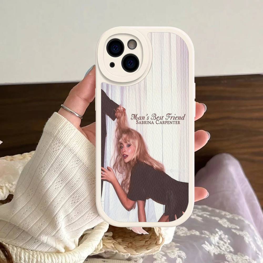 Singer S-Sabrina C-Carpenter Silicone Phone Case For iPhone 16 15 14 13 12 11 Pro Max Mini Leather Soft Cover
