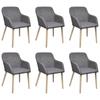 Day and Night - Day and Night Dining Chairs 6 Pcs Light Gray Fabric and Solid Oak Wood