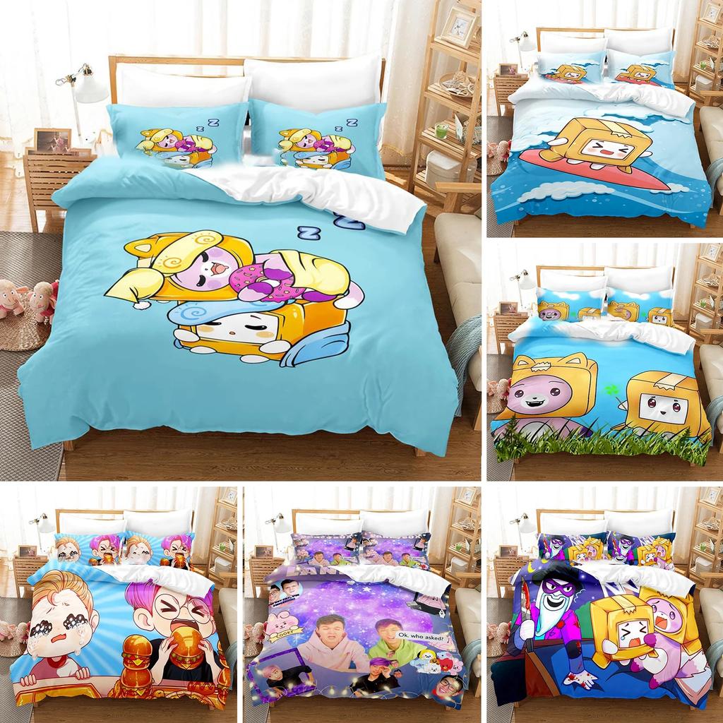 Cartoon Foxy Boxy Lanky-box Bettwäscheset Bettbezug Schlafzimmer Bettdeckenbezüge Einzelbett Doppelbett Kingsize Steppdeckenbezug Zuhause 2/3-teilig