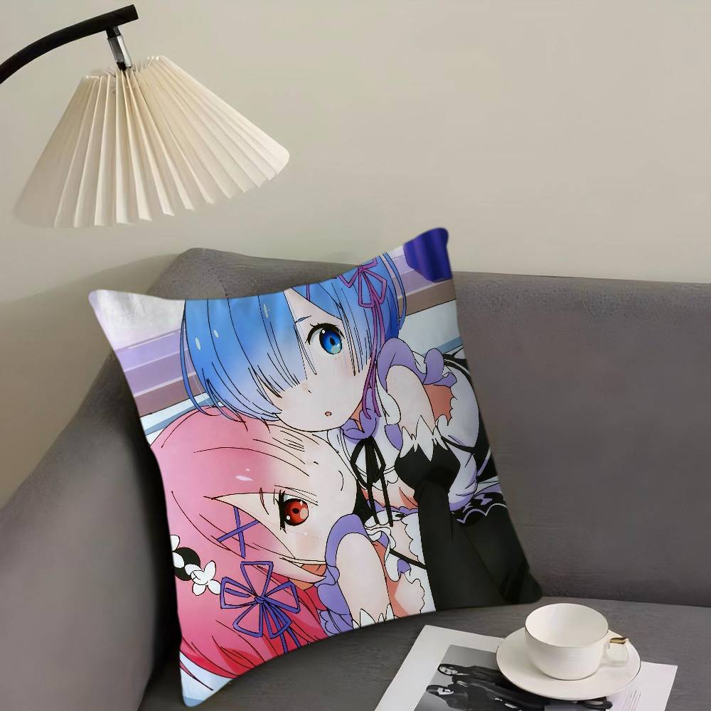Rem Ram Cartoon Animation Pillowcase Toon Gift Cushion Cover Bedroom Home Sofa Chair Seat Decor Pillow Case