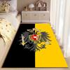 Imperial Eagle Crest On Black/Gold Rug Non-slip Rug Suitable for Living Room and Bedroom Sofas.