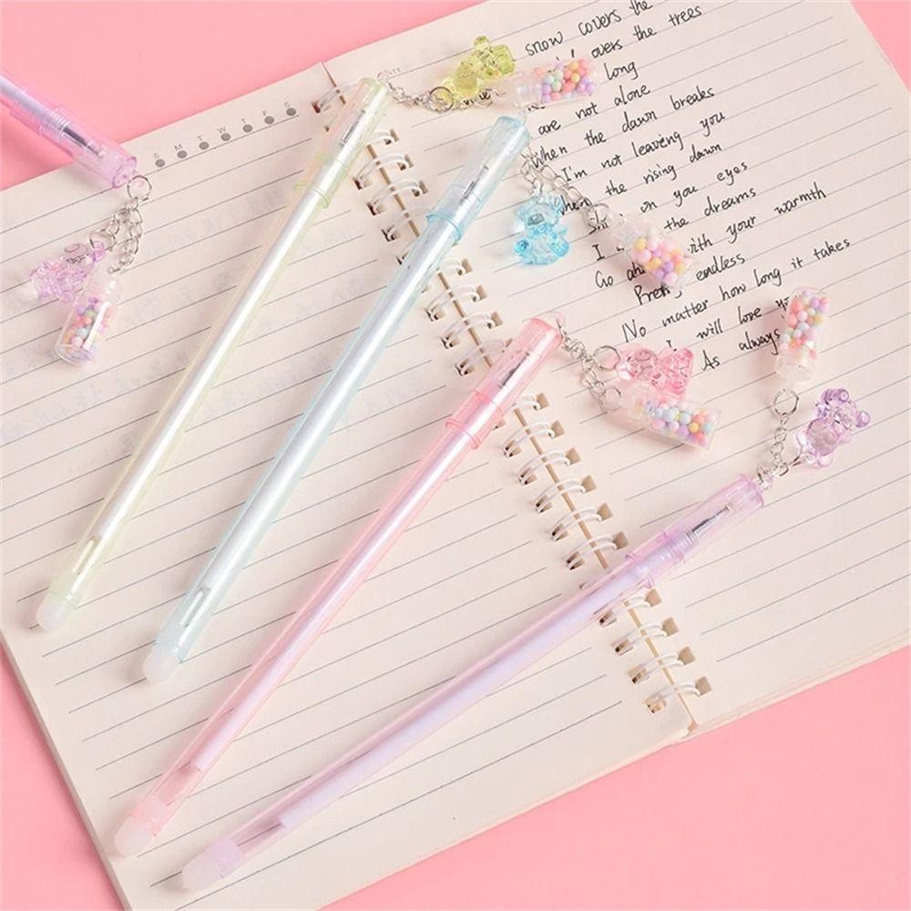 Office Supplies Bear for Girl School Stationery Erasable Pen Pendant Pen Gel Pen Signature Pen