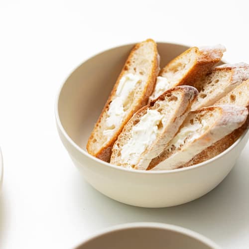 &NE Stackable Mini Bowl "recopo" Ivory, 13.5cm Diameter x 5.5cm Height, Approximate Capacity 350ml, Made in Japan, Lightweight, Wood Grain Finish, Mic