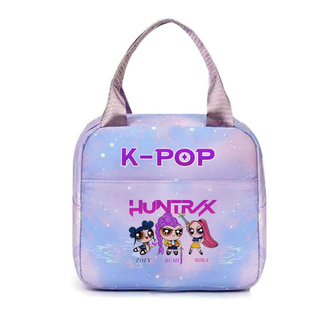 KPop lovci démonů Kancelářští pracovníci S obědovým sáčkem Přenosný izolovaný velkokapacitní obědový sáček Taška přes rameno Dvouúčelový
