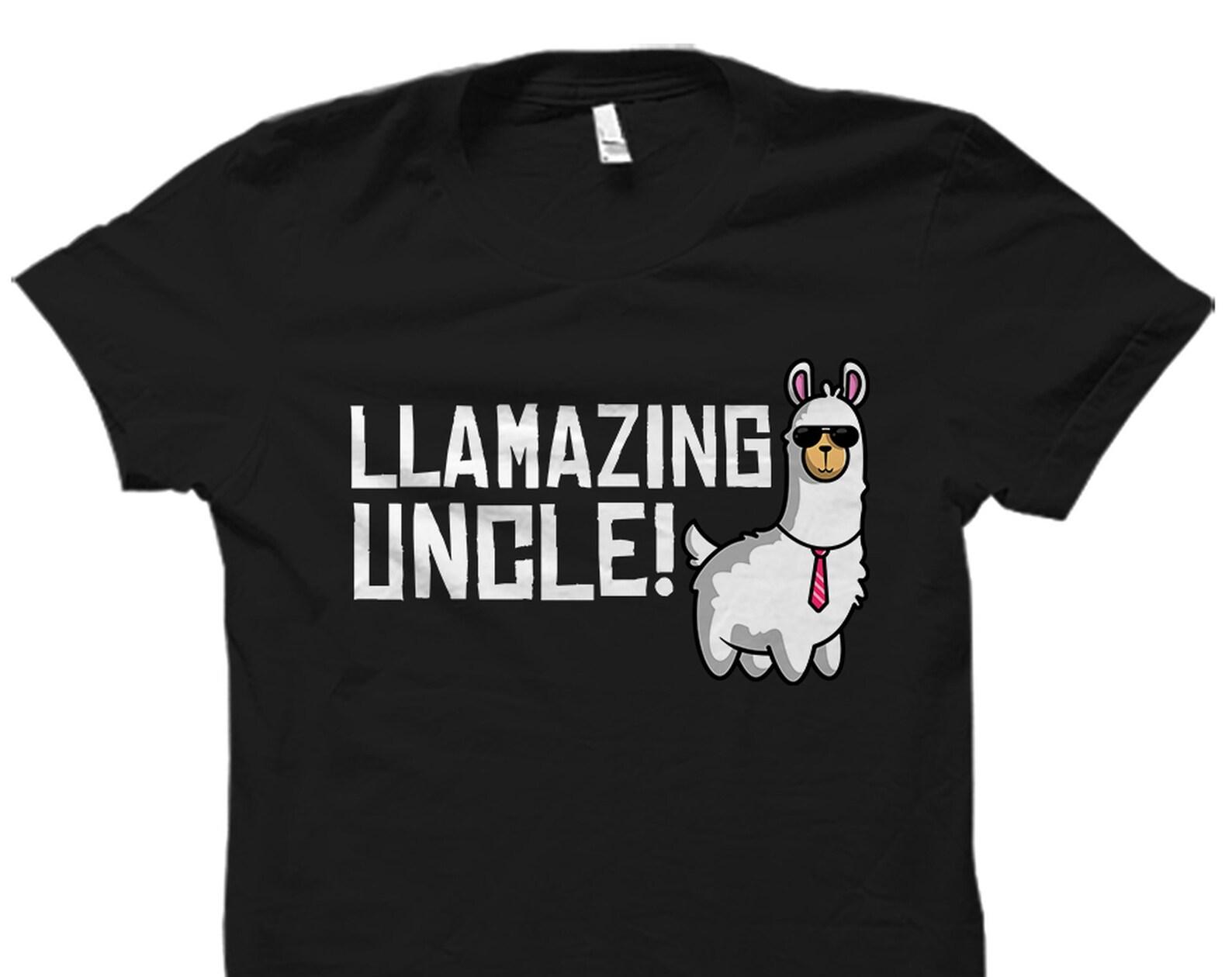 Uncle Gift Uncle Shirt Uncle to Be Shirt Uncle to Be Gift Baby Announcement Shirt New Uncle Shirt Llama Shirt Llama Gift #OS3092 XL