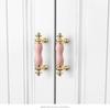 Modern Colored Ceramic Furniture Handle Golden Wardrobe Cabinet Handles Closet Door Knob Dressing Table And Drawer Pull Hardware