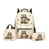 Set Zaino Raccoon per Bambini con Borsa Pranzo e Astuccio per la Scuola