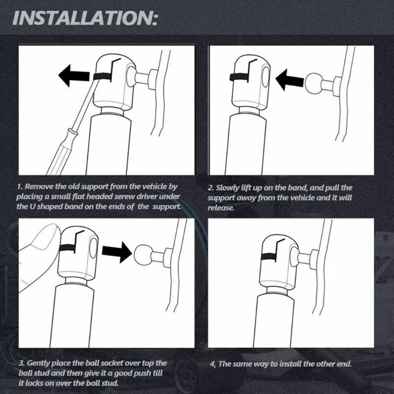 Pair Tailgate Gas Spring Car Trunk Lift Arm Easy Install Tailgate Shock Automotive Replacement Part for Automotives