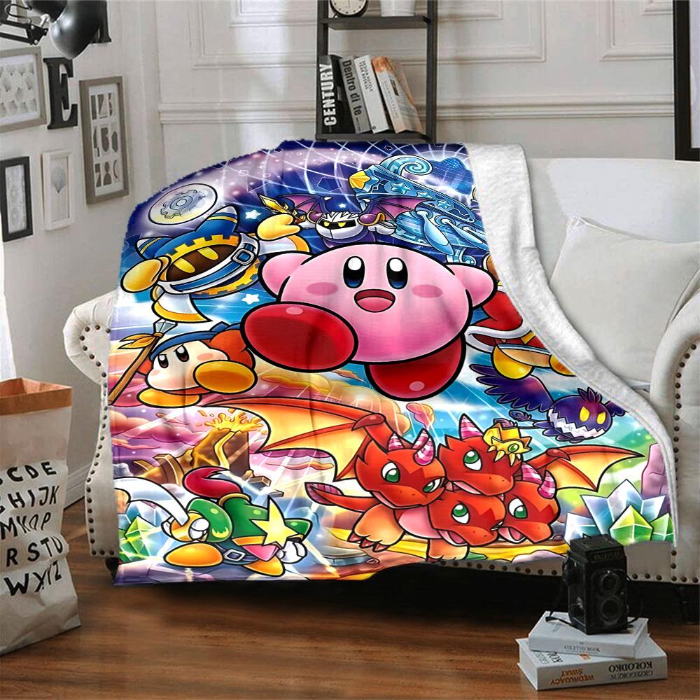 1pc Kirby Fantasy Soft Skin-Friendly Flannel Blanket with Digital Printing, Various Sizes Available for Family, Friends, Birthday