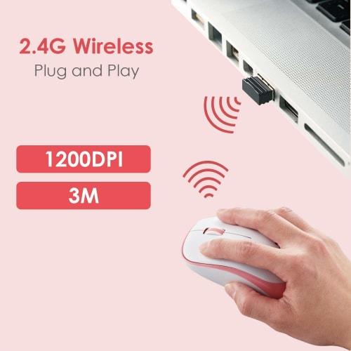 ELECOM Mouse Wireless (Receiver Included) M Size 3 Buttons Quiet IR Sensor Power Saving Pink M-IR07DRSPN
