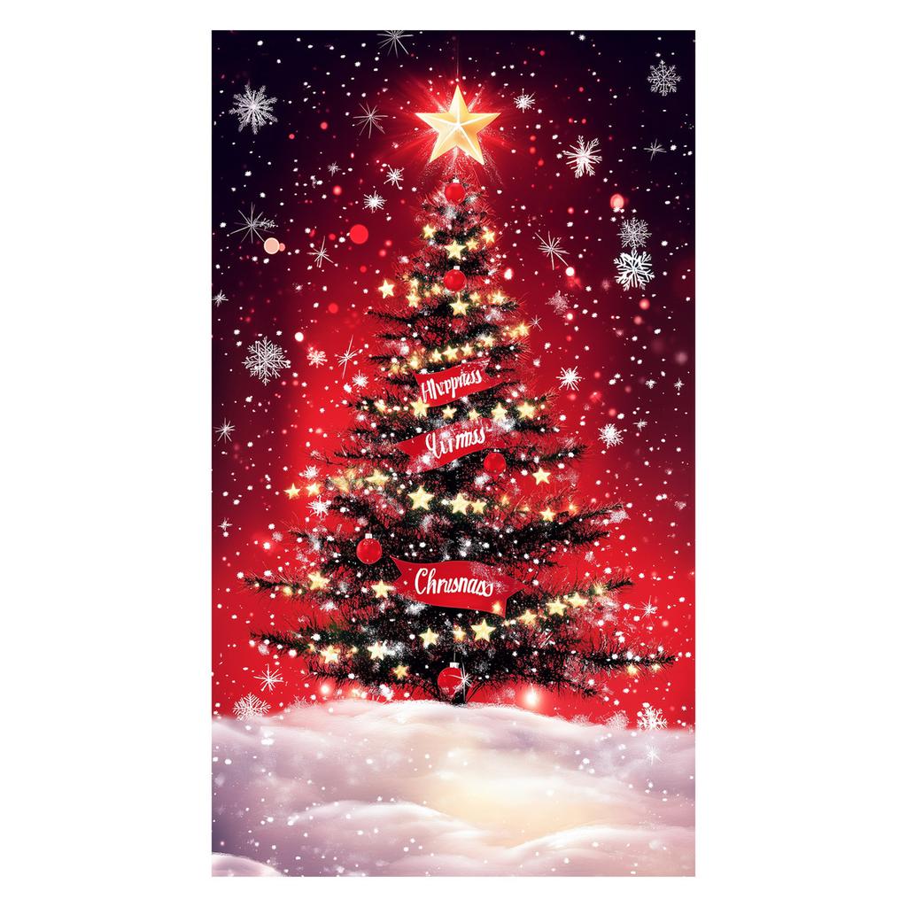 Christmas Door Decoration Festival Party Background Decoration Santa Decoration Tapestry