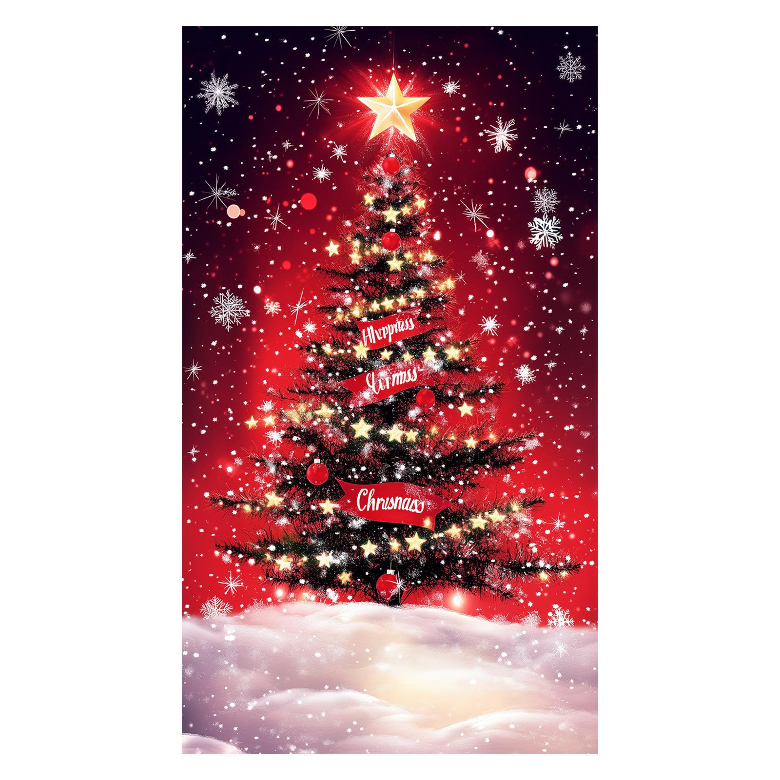 

Christmas Door Decoration Festival Party Background Decoration Santa Decoration Tapestry One Size