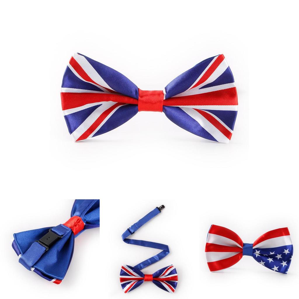 Stilvolle Union Jack USA Flagge Seidenfliege für Kostüme