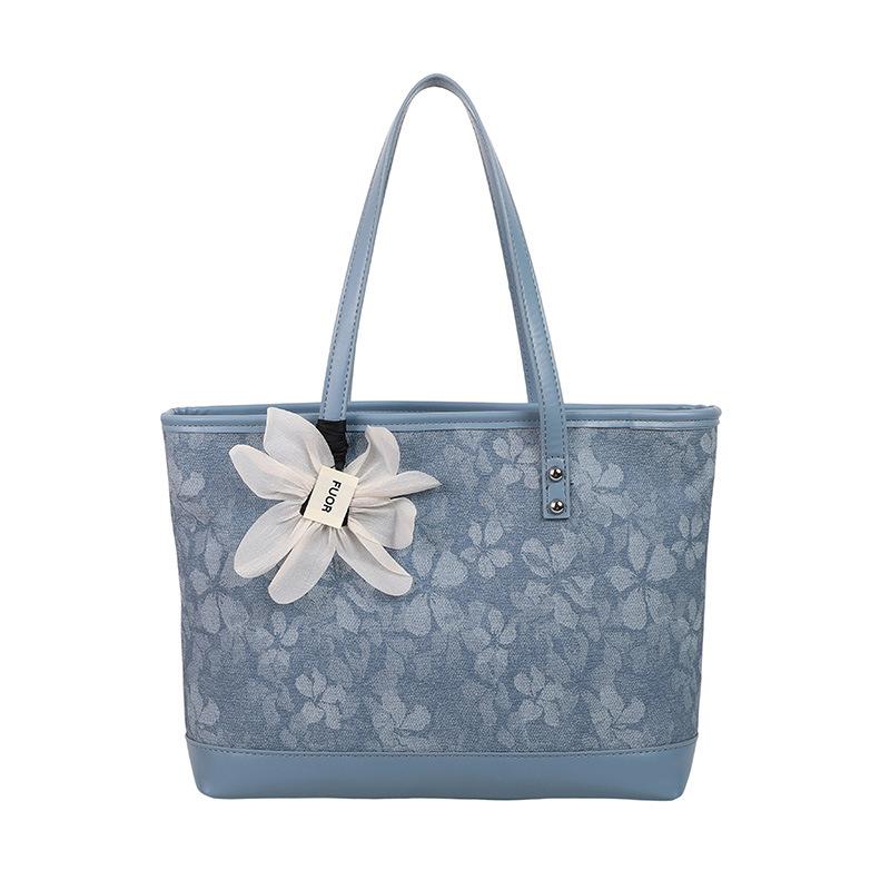 

Нишевые корейские сумки-тоут для женщин большой вместимости, студенческие сумки-тоут для занятий, модные и универсальные сумки через плечо one size fits all синий