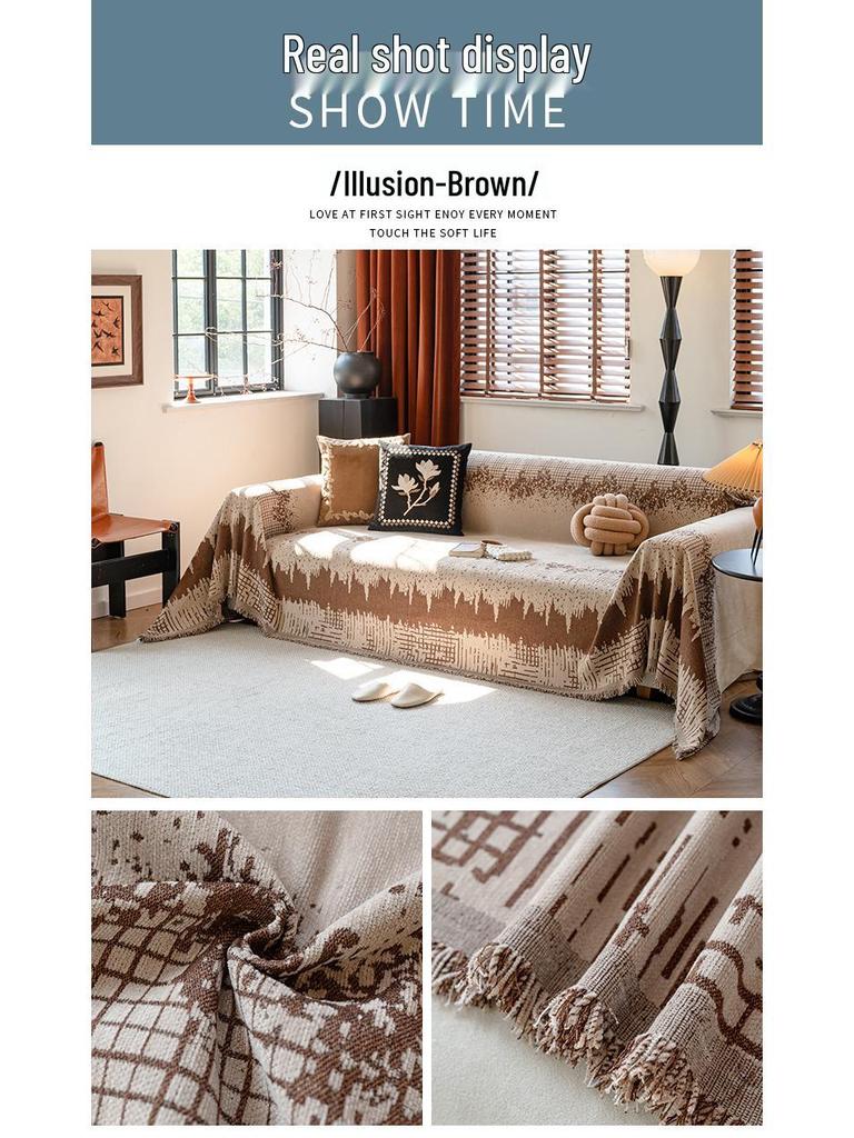 All-Season Chenille Sofa Cover: Dustproof, Claw-Resistant, Universal Fit