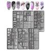 6PCS Rectangle Nail Stamping Plates Kit with Floral and Geometric Patterns for Creative Nail Art Manicure Tools