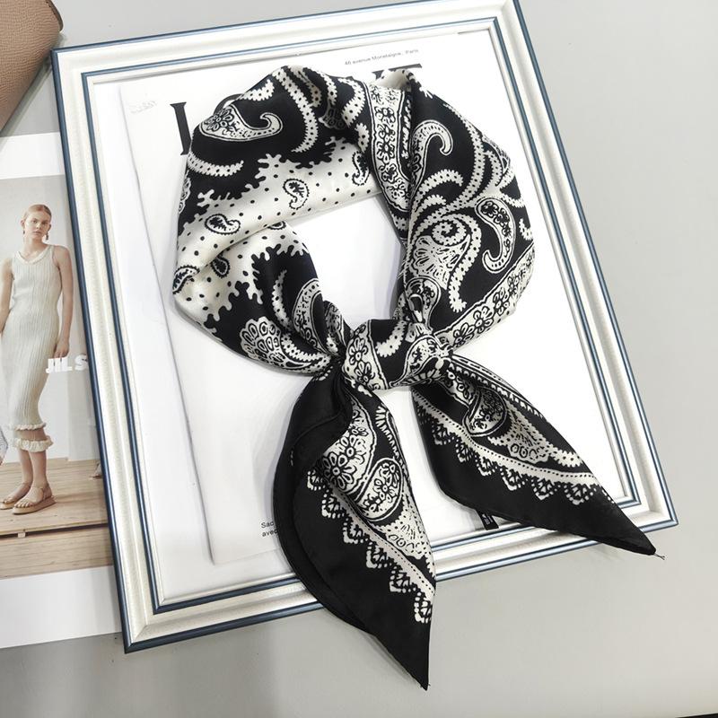 Strictly Selected 70 Silk Scarves, Simulated Silk Small Square Scarves For Women, Retro High-End Thin Versatile Professional Scarves