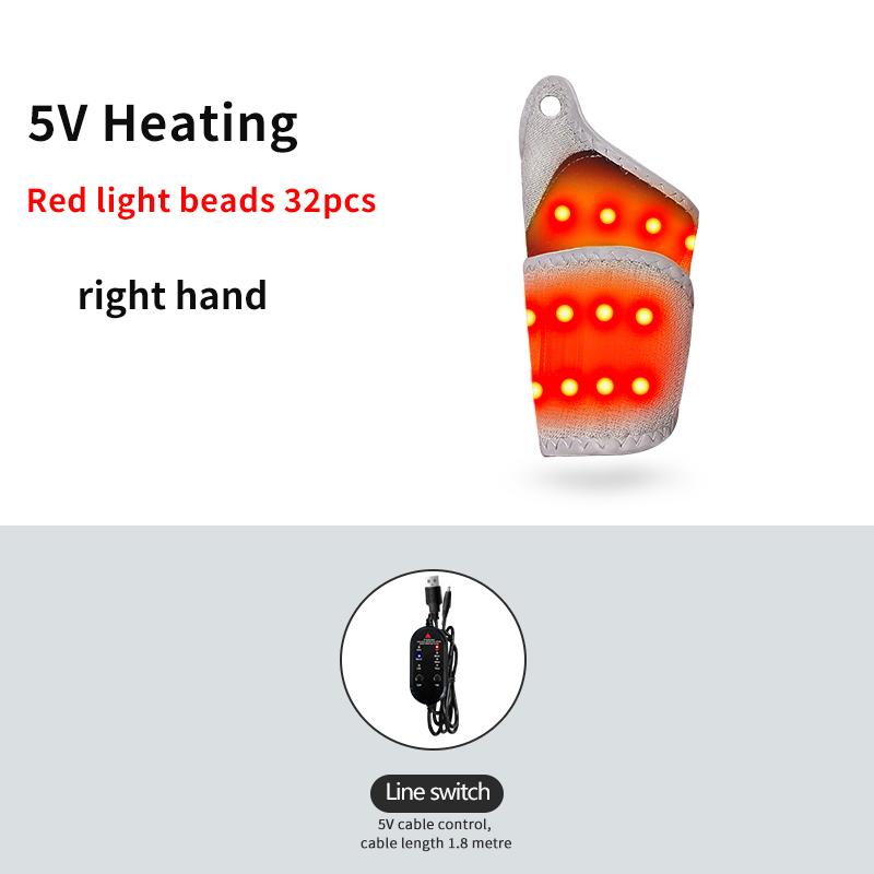 

Red Light Bead Heated Wrist Protector For Wrist Sprain Immobilization Tendonitis Relieves Muscle Pain Adjustable Tightness UK-Plug