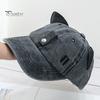 Party Style Street Hat Cat Ear Trucker Hat, Baseball Cap with Detachable Sunglasses, Unique Adjustable Pilot for Outdoor Travel UV Protection
