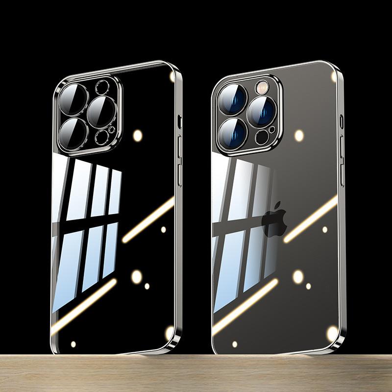 

Подходит для iPhone16 Защитная пленка для объектива Твердый ПК чехол для мобильного телефона Apple 14 Полностью закрывающий Пыленепроницаемый Сетчатый Гальванизированный Прозрачный Чехол iPhone 11Pro