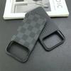 Slim Carbon Fiber Shockproof Matte Case for iPhone 17 Pro Max 16 15 14 13 Luxury Checkered Pattern Contrast Color Bumper \'[;