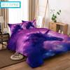 Star Shine Unicorn Head Beding Soft Duvet Cover Sets Dream Carton Pink Purple Comfortable Quilt Cover Pilowcases Home Textile Warm Comforter Set