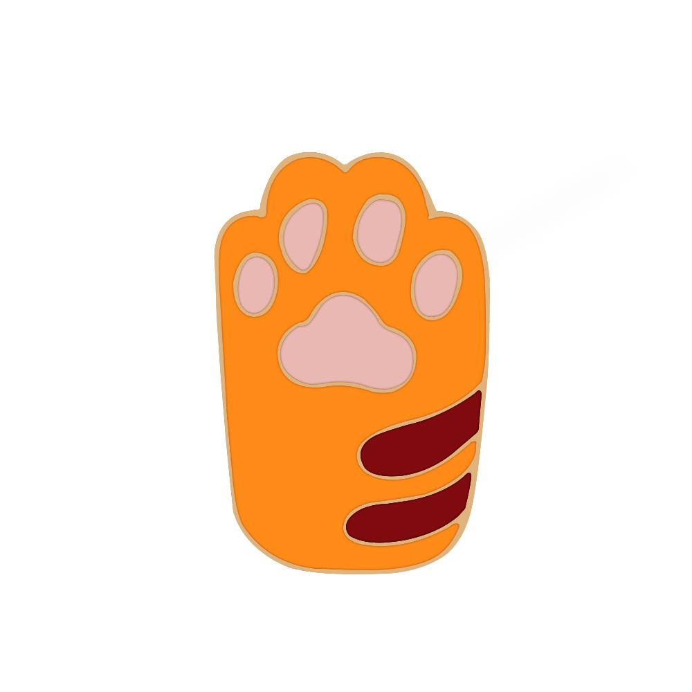 4 Colors Cartoon Cat Paw Brooches Cute Animal Kitten Claw Enamel Pins for Kids Friends Backpack Lapel Badge Fashion Jewelry Gift