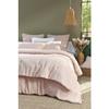 Bout de lit 90 x 200 cm en gaze de coton Romie a rayure abricot