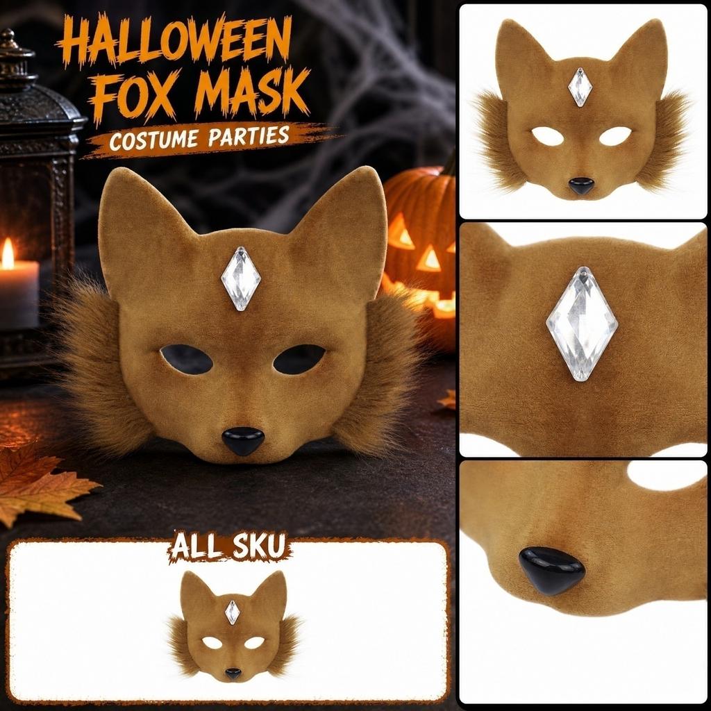 Halbgesichtsmaske für Halloween-Kostümparty Cosplay Zubehör