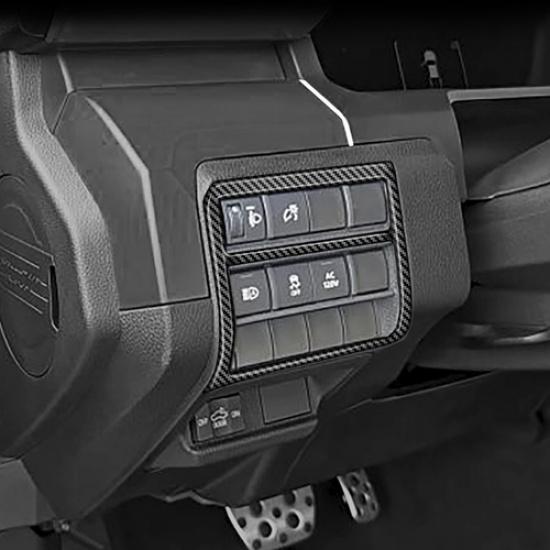 For Toyota Tacoma 2024-2025 Carbon Fiber Car Headlight Switch Button Trim 1pc