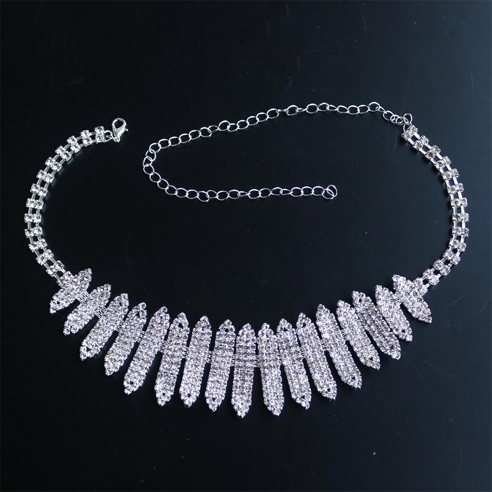 

Direct Supply Rhinestone Necklace, Diamond-Encrusted Long Neck Chain, European And American Trendy Women S Versatile Temperament срібний