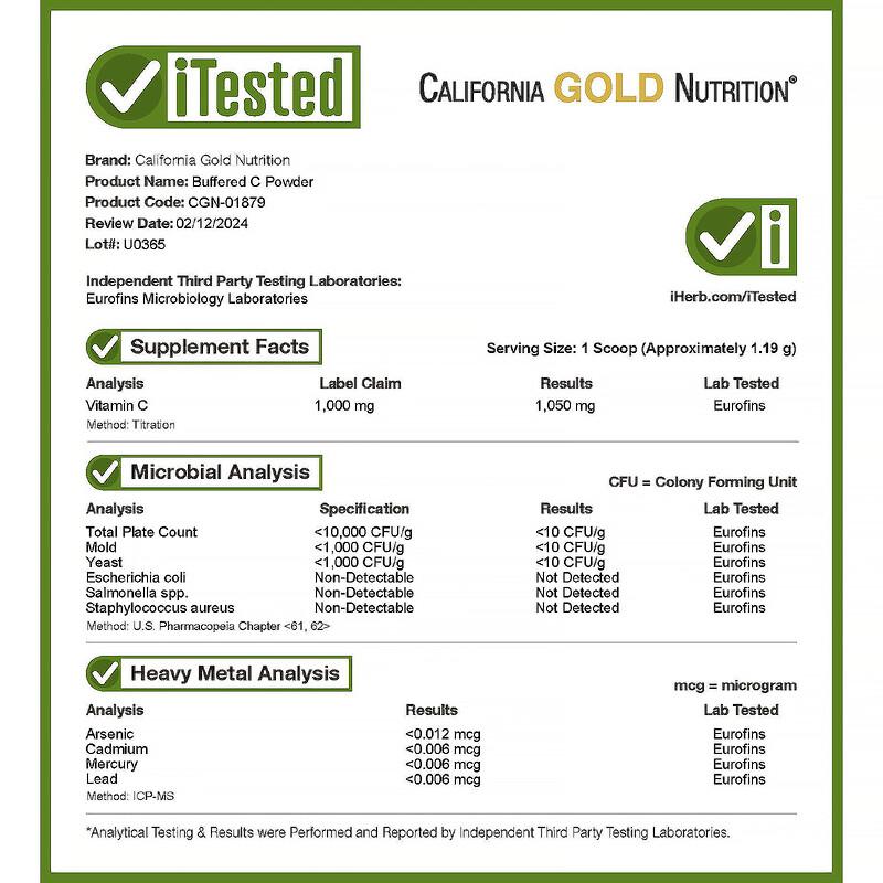 Buffered Gold C®, Non-Acidic Vitamin C Powder, Sodium Ascorbate, 2.2 Lb (1 Kg)