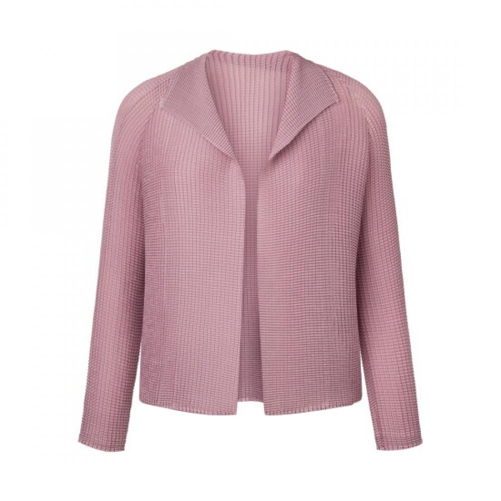Pleats Me Chiffon Collarless Cardigan Epcdm125003