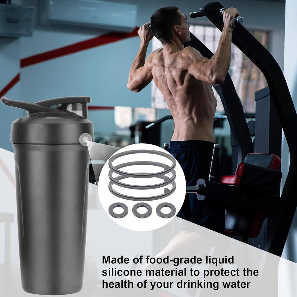 6pcs Lid Gasket Replacement for Blender Bottle Strada Flip Shaker Cup Water Bottle Accessories Parts, 2 Sizes Silicone Seal Ring for Blenderbottle