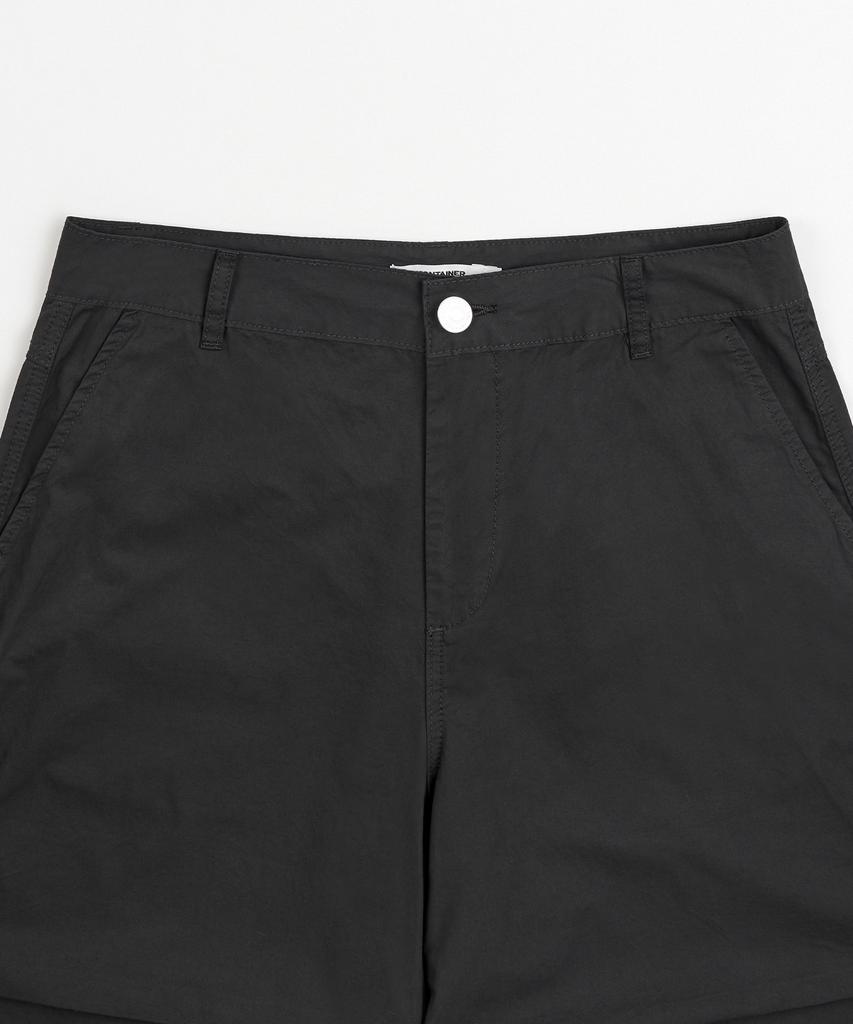 X Container Parachute Cotton Bermuda Pants (Black)
