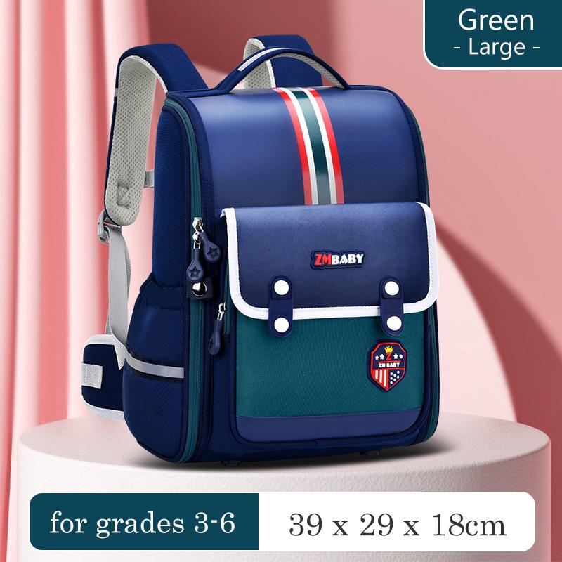 

Рюкзак для начальной школы в британском стиле, легкий, для мальчиков, рюкзак для начальной школы, детский рюкзак для девочек, защита спины, для детей small 36x27x17cm зелёный