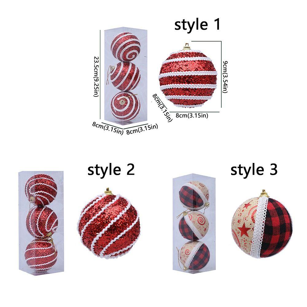 8cm Christmas Hanging Ball Set Shatterproof Xmas Tree Decor Christmas Ball Ornaments  Kids Gifts