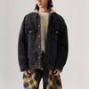 Levis SS25 Ripped Design Button Closure Denim Jacket Men Outerwear Black 002X0-0000