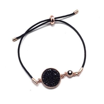 Naverel Black Strap Women's Bracelet Black Crystal