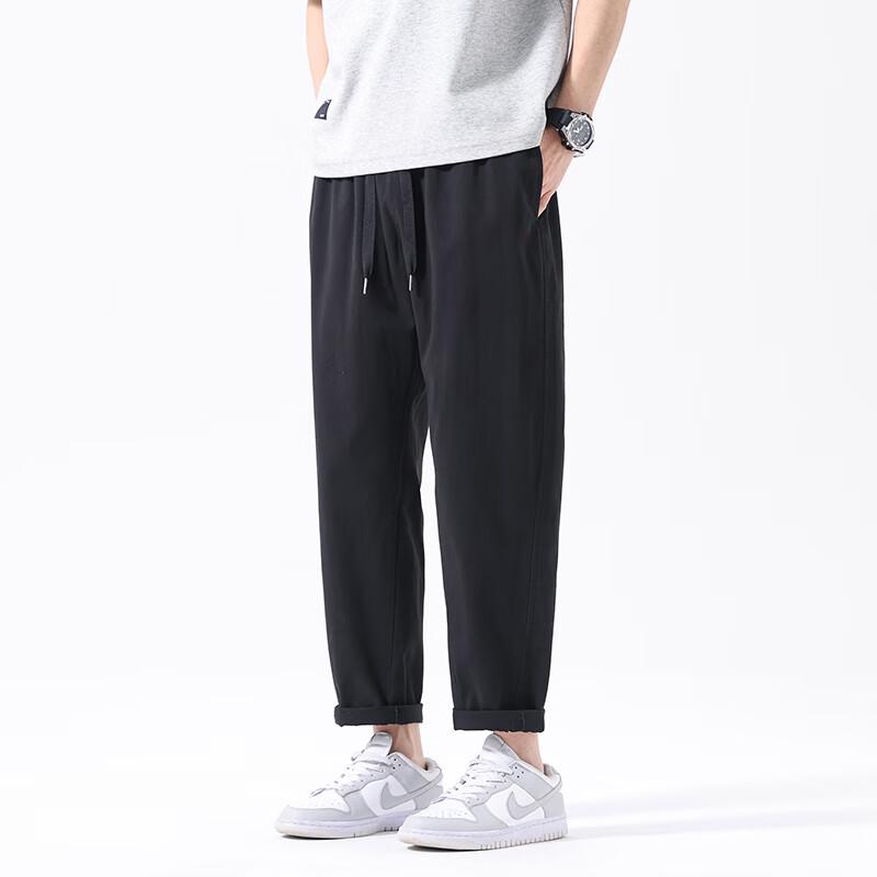 Dingfengbaoluo Men's Pure Cotton Casual Straight-Leg Pants FY05