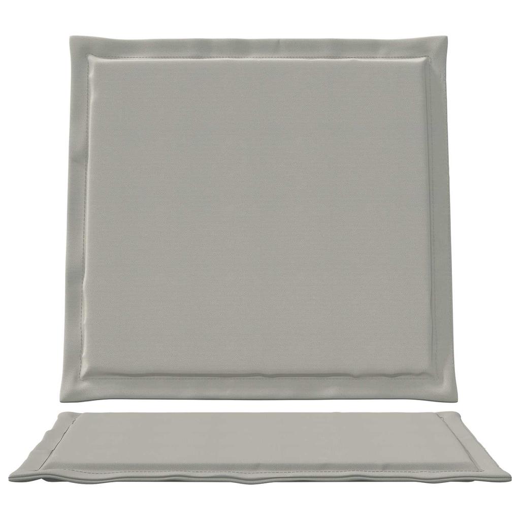 Seat and Back Cushions 4 Pcs Light Grey 47 X 45 X 2 Cm Polyester