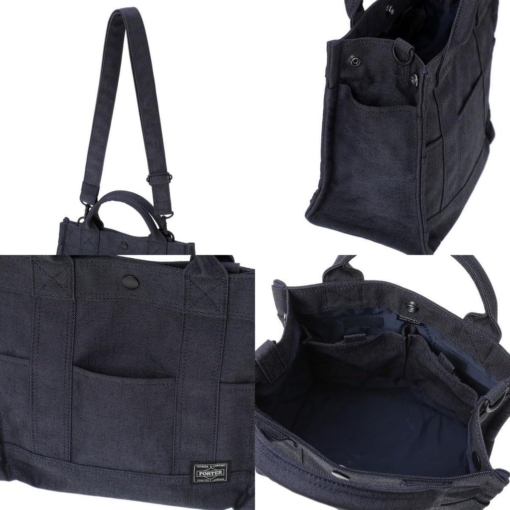 PORTER Smoky Tote Bag Yoshida Shoulder Bag S B5 Navy 2-Way (S) 592-27628 & Co., Size, Size