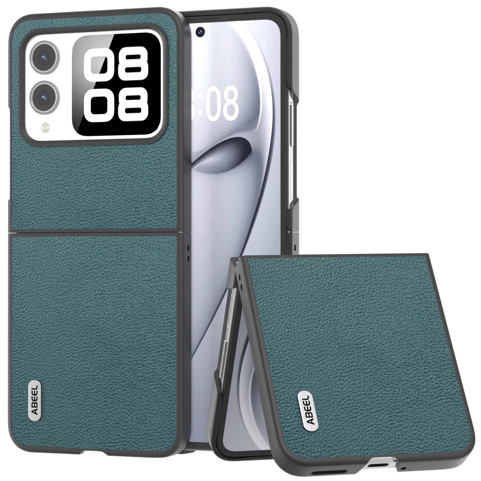 ABEEL For Huawei nova Flip 5G Case Genuine Leather Litchi Texture Phone Cover B