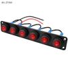 1-6 Gang Rocker Switch Panel 12V Waterproof On-Off Toggle Switches With Red LED Light For Automotive,Boat,Truck Vehicles