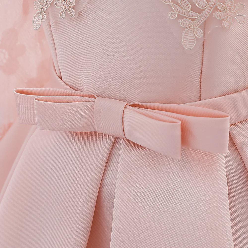 Baby Girl's Long-Sleeved Flower Princess Dress for First Birthday